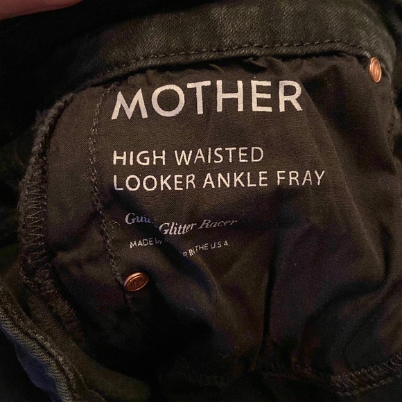 MOTHER High Waisted Looker Ankle Fray in Guilty Glitter Racer - Picture 4 of 5